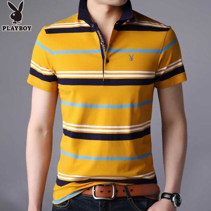 Importé - Polo T-Shirt Slim Fit Homme Playboy Manches Courtes