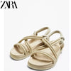 Importé - ZARA NEW - Chaussure Homme Sandales A Lanières Décontracté - Beige