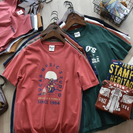 Importé - T-Shirt Pur Coton Homme Décontracté Manche Courte