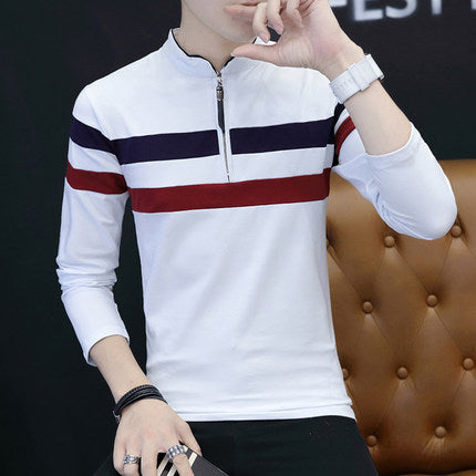 Importé - T-Shirt Polo Homme Slim Fit à Manche Longues En Coton