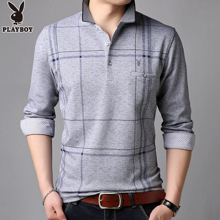 Importé - Polo T-Shirt Slim Fit Homme Playboy Manches Longues