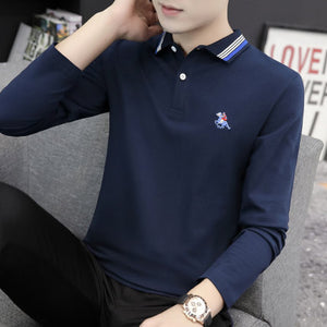 Importé - Polo T-Shirt Homme en Coton Broderie Polo Club à Manches Longues