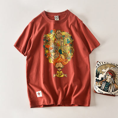 Importé - T-Shirt Pur Coton Homme Décontracté Manche Courte