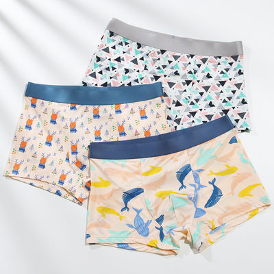Importé - Lot de 3 Boxer Sexy Sous-Vêtements Homme En Soie Glacée Respirant A Séchage Rapide