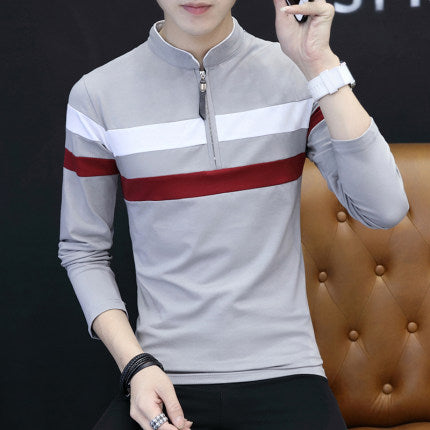 Importé - T-Shirt Polo Homme Slim Fit à Manche Longues En Coton