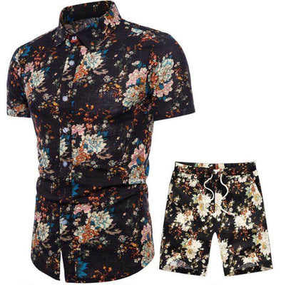 Importé - Chemise + Short Homme Décontracté Manche Court Manches Courtes