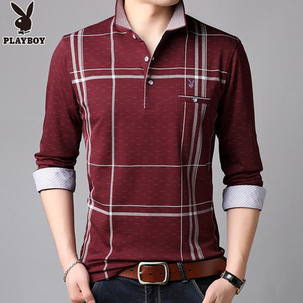 Importé - Polo T-Shirt Slim Fit Homme Playboy Manches Longues
