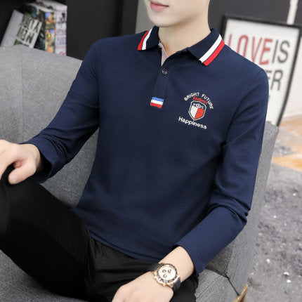 Importé - Polo T-Shirt Homme Broderie  Manches Longues