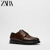 Importé - ZARA NEW - Chaussure Homme Britannique confortables En Cuir - Marron