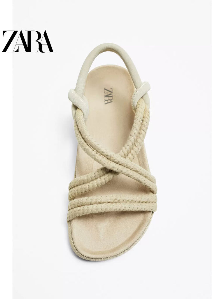Importé - ZARA NEW - Chaussure Homme Sandales A Lanières Décontracté - Beige
