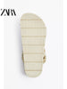 Importé - ZARA NEW - Chaussure Homme Sandales A Lanières Décontracté - Beige