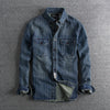 Importé - Chemise Homme Jean Denim Retro Manches Longues