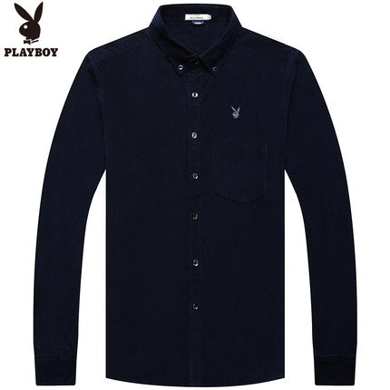 Importé - Chemise Homme Playboy Slim Fit Manches Longues En Velour
