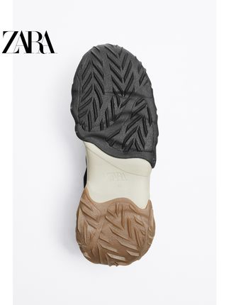 Importé - ZARA NEW - Chaussure Homme Sport Baskets Montantes En Maille - Noir