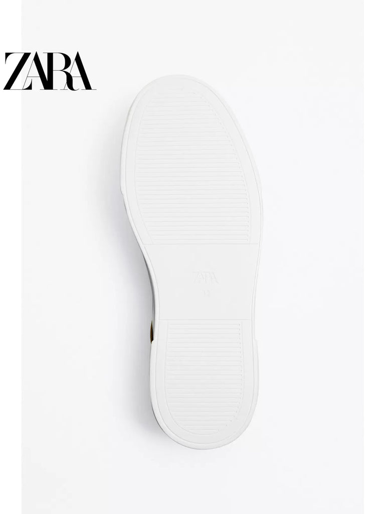 Importé - ZARA NEW - Chaussure Homme Tennis Conforts à Gaine - Cuir Daim Kaki