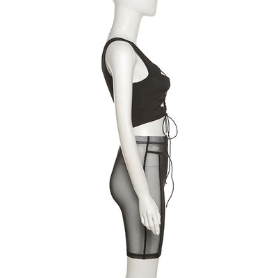Importe -  Ensemble Gilet Lingerie Femme En Maille Sans Manches
