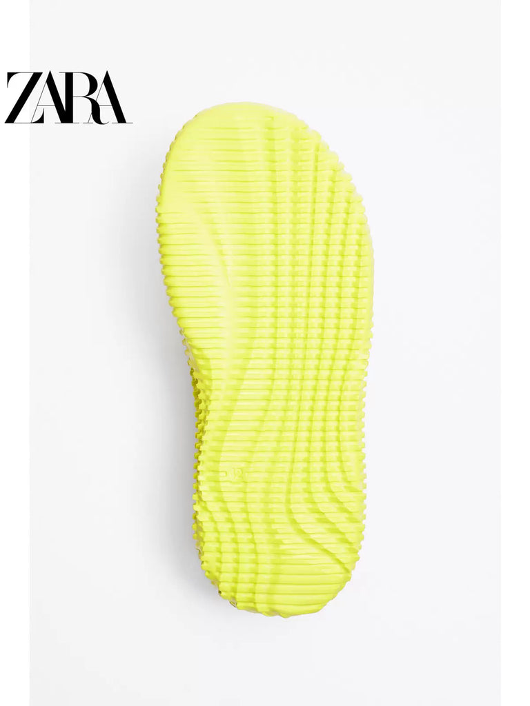 Importé - ZARA NEW - Chaussure Homme Sandales Décontractée Bout Ouvert - Vert Citron