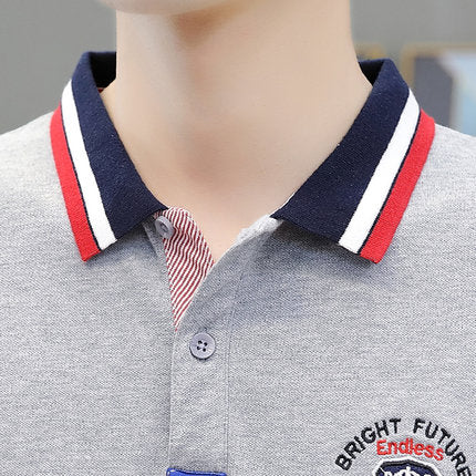 Importé - Polo T-Shirt Homme Broderie  Manches Longues