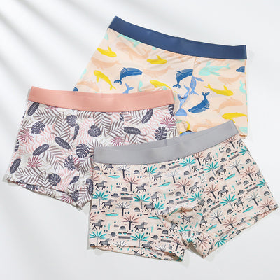 Importé - Lot de 3 Boxer Sexy Sous-Vêtements Homme En Soie Glacée Respirant A Séchage Rapide