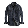 Importé - Chemise Homme Jean Denim Retro Manches Longues