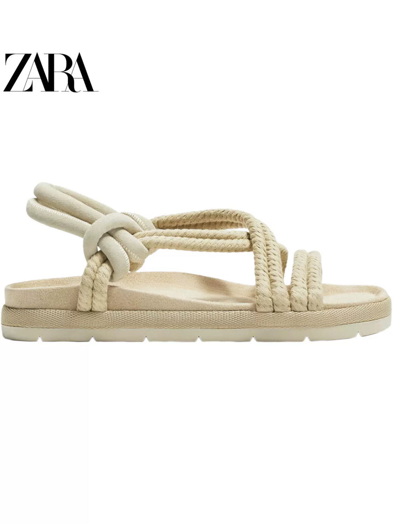 Importé - ZARA NEW - Chaussure Homme Sandales A Lanières Décontracté - Beige