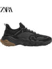 Importé - ZARA NEW - Chaussure Homme Sport Baskets Montantes En Maille Tissé - Noir