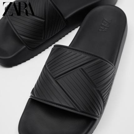 Importé - ZARA NEW - Sandales Homme En Gomme - Noir