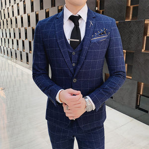 Importé - Ensemble Veste Costume Homme 3 Pièces Slim Fit