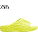 Importé - ZARA NEW - Chaussure Homme Sandales Décontractée Bout Ouvert - Vert Citron