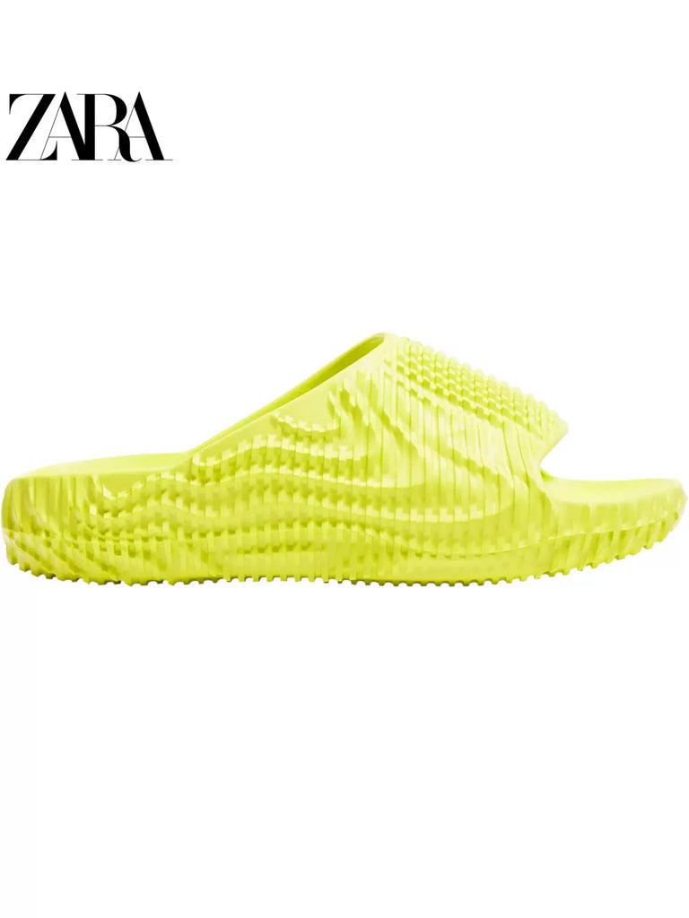 Importé - ZARA NEW - Chaussure Homme Sandales Décontractée Bout Ouvert - Vert Citron