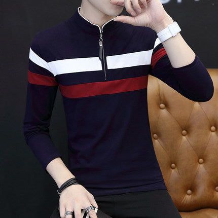 Importé - T-Shirt Polo Homme Slim Fit à Manche Longues En Coton