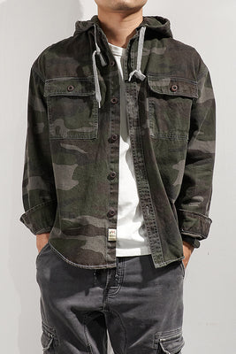 Importé - Pull-over A Capuche Homme  Décontracté Camouflage A Capuche En Coton