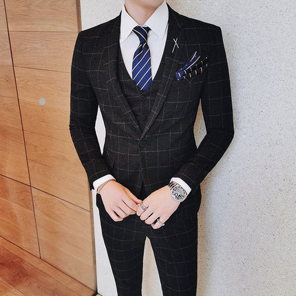 Importé - Ensemble Veste Costume Homme 3 Pièces Slim Fit