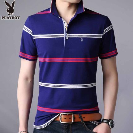 Importé - Polo T-Shirt Slim Fit Homme Playboy Manches Courtes