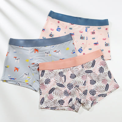 Importé - Lot de 3 Boxer Sexy Sous-Vêtements Homme En Soie Glacée Respirant A Séchage Rapide