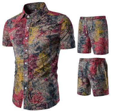 Importé - Chemise + Short Homme Décontracté Manche Court Manches Courtes