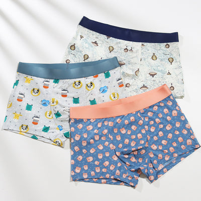 Importé - Lot de 3 Boxer Sexy Sous-Vêtements Homme En Soie Glacée Respirant A Séchage Rapide