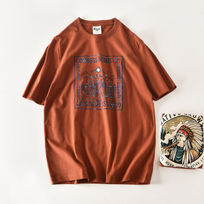 Importé - T-Shirt Pur Coton Homme Décontracté Manche Courte