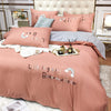 Importé - Ensemble Drap De Lit 4 Pièces Brodé + Housse de Couette 100% Coton