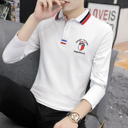 Importé - Polo T-Shirt Homme Broderie  Manches Longues