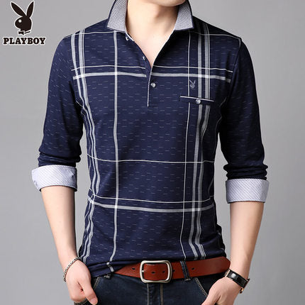 Importé - Polo T-Shirt Slim Fit Homme Playboy Manches Longues