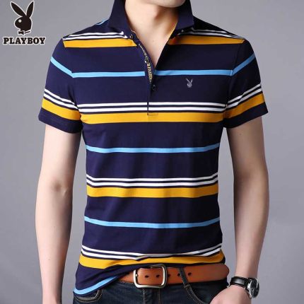 Importé - Polo T-Shirt Slim Fit Homme Playboy Manches Courtes