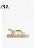Importé - ZARA NEW - Chaussure Homme Sandales A Lanières Décontracté - Beige