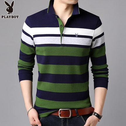 Importé - Polo T-Shirt Slim Fit Homme Playboy Manches Longues