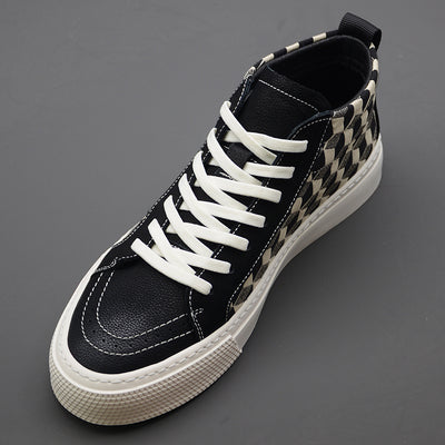 Importé - Chaussure Homme Sport Baskets Montantes En Cuir Pu