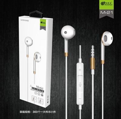 Importé - Ecouteurs Filaires Blanc Modèle M21