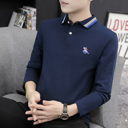 Importé - Polo T-Shirt Homme en Coton Broderie Polo Club à Manches Longues