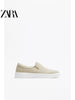 Importé - ZARA NEW - Chaussure Homme Tennis Conforts à Gaine - Cuir Daim Kaki