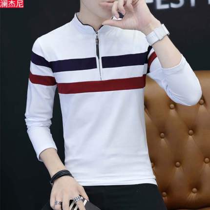 Importé - T-Shirt Polo Homme Slim Fit à Manche Longues En Coton