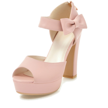 Importé - Sandales Femme Avec Nœud Sexy A Haut Talon Avec De Grande Taille